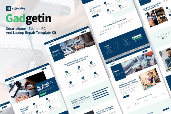 Gadgetin – Smartphone- und Computer-Reparatur-Elementor-Vorlagen-Kit